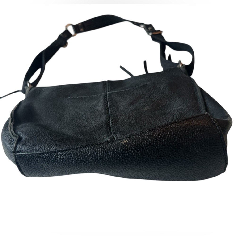 Vintage The Sak Black Leather Western Rocker Women's Shoulder Bag Purse - Picture 5 of 13
